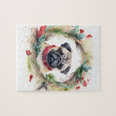 Mops Weihnachtsfest Puzzle (Horizontal)