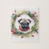 Mops Weihnachtsfest Puzzle (Vertikal)