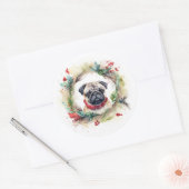 Mops Weihnachtsfest Runder Aufkleber (Umschlag)