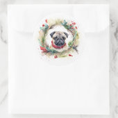 Mops Weihnachtsfest Runder Aufkleber (Tasche)