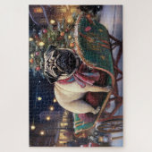 Mops Weihnachtsfest Saison Puzzle (Vertikal)