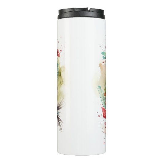 Mops Weihnachtsfest Thermosbecher (Rückseite)