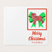 Mops Weihnachtsgebäck & Grüner Bow Geschenk (Außenseite Aufgefaltet)