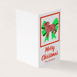 Mops Weihnachtsgebäck & Grüner Bow Geschenk