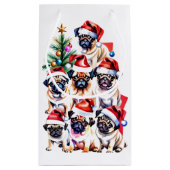 Mops Weihnachtsgeschenk Kleine Geschenktüte (Rückseite)