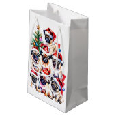 Mops Weihnachtsgeschenk Kleine Geschenktüte (Rückseite Schrägansicht)