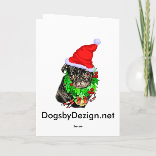 Mops Weihnachtsgeschenke Feiertagskarte (Rückseite)