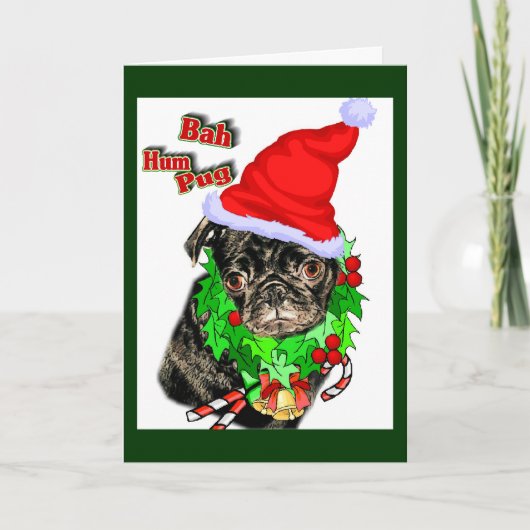 Mops Weihnachtsgeschenke Feiertagskarte (Vorderseite)