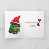 Mops Weihnachtsgeschenke Feiertagskarte (Innenseite)