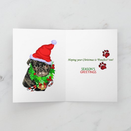 Mops Weihnachtsgeschenke Feiertagskarte (Innenseite)