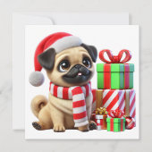 Mops Weihnachtsgeschenke Feiertagskarte (Vorderseite)
