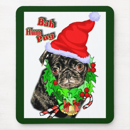 Mops Weihnachtsgeschenke Mousepad (Vorne)