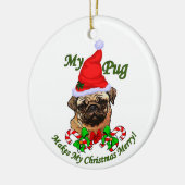 Mops Weihnachtsgeschenke Ornament (Links)
