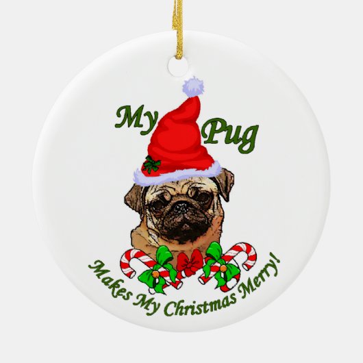 Mops Weihnachtsgeschenke Ornament (Hinten)