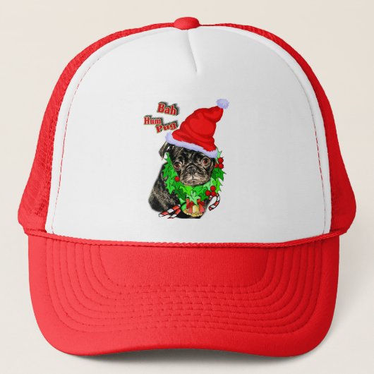 Mops Weihnachtsgeschenke Truckerkappe (Vorderseite)