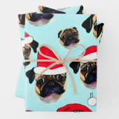 Mops Weihnachtsgeschenkpapier Geschenkpapier Set (Beispiel)