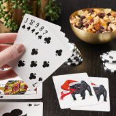 Mops Weihnachtshelfer Spielkarten (In Situ)