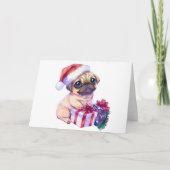 Mops Weihnachtskarte Dankeskarte (Vorderseite)