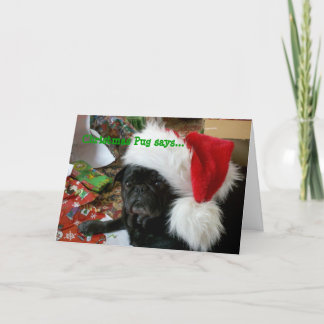 Mops Weihnachtskarte Feiertagskarte