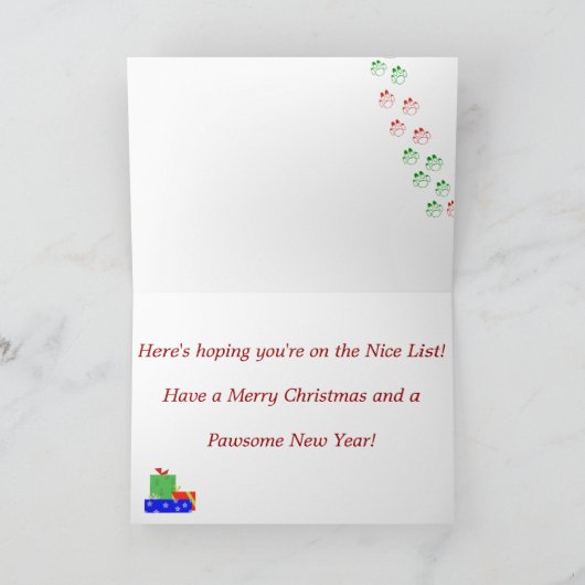 Mops-Weihnachtskarte Feiertagskarte (Innenseite)