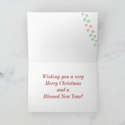 Mops-Weihnachtskarte Feiertagskarte (Innenseite)