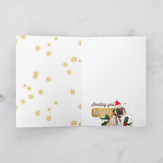 Mops-Weihnachtskarte Feiertagskarte (Innenseite)