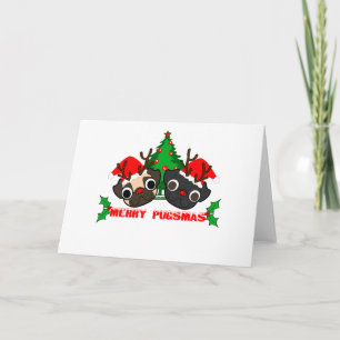 Mops Weihnachtskarte Feiertagskarte