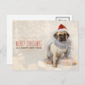 Mops-Weihnachtskarte Feiertagspostkarte (Vorne/Hinten)