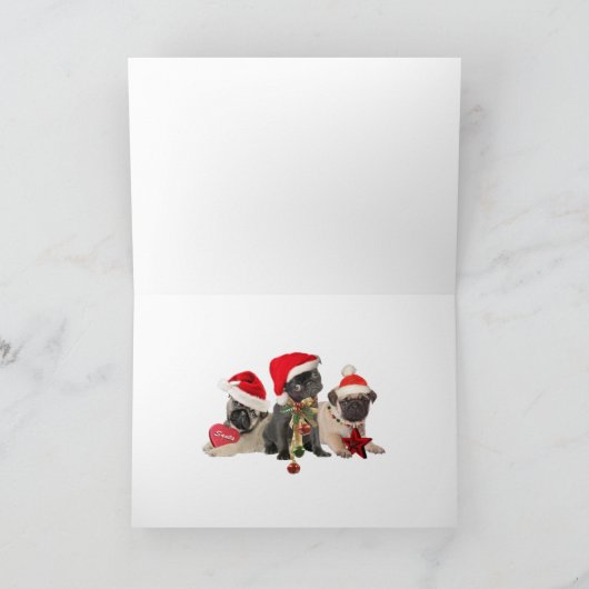 Mops Weihnachtskarten Feiertagskarte (Innenseite)