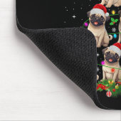 Mops Weihnachtsmannmütze Weihnachtsbaum Lichter We Mousepad (Ecke)