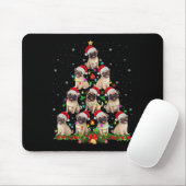 Mops Weihnachtsmannmütze Weihnachtsbaum Lichter We Mousepad (Mit Mouse)