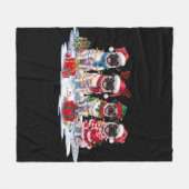 Mops Weihnachtsmannmütze will Weihnachtsbeleuchtun Fleecedecke (Vorderseite (Horizontal))