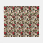 Mops Weihnachtsmuster Fleecedecke (Vorderseite (Horizontal))