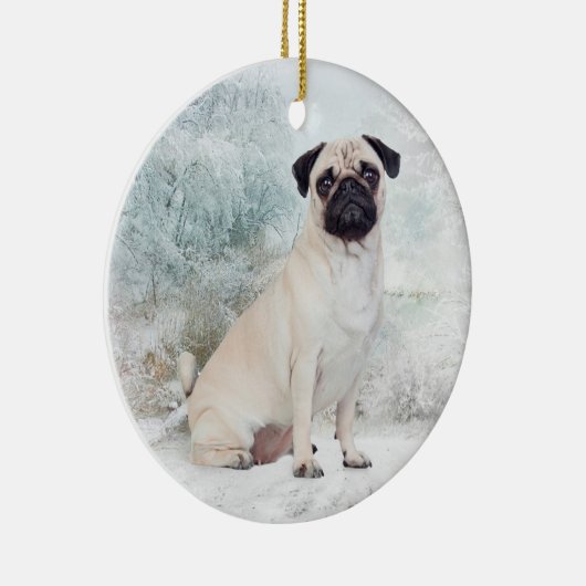 Mops Weihnachtsschmuck (Rechts)