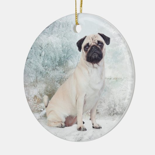 Mops Weihnachtsschmuck (Links)