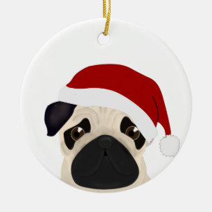 Mops Weihnachtsschmuck