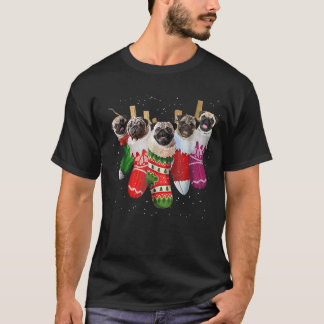 Mops Weihnachtssocken T - Shirt Weihnachten Weihna