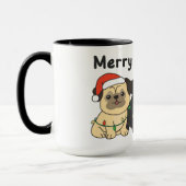 Mops Weihnachtstiere Niedlich Hunde Frohe Weihnach Tasse (Links)