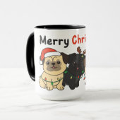 Mops Weihnachtstiere Niedlich Hunde Frohe Weihnach Tasse (Vorderseite Links)