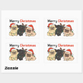 Mops Weihnachtstiere Niedlich Hunde Merry Sticker (Blatt)