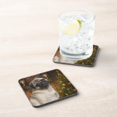 Mops-WeihnachtsUntersetzer Untersetzer (Rechte Seite)