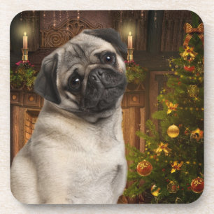 Mops-WeihnachtsUntersetzer Untersetzer