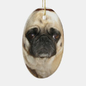 Mops-Weihnachtsverzierung Keramik Ornament (Rechts)