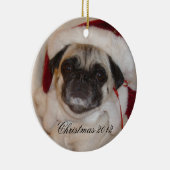 Mops-Weihnachtsverzierung Keramikornament (Rechts)