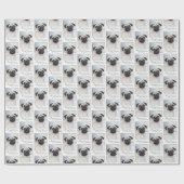 Mops Weihnachtswackelpapier Geschenkpapier (Flach)