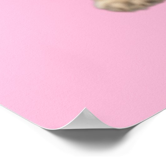 Mops-Welpe-benutzerdefinierte Hintergrundfarbe Poster (Ecke)