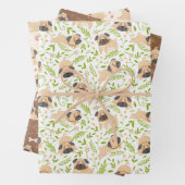 Mops Welpe Dog Wrapping Paper Set 3 Geschenkpapier Set (Beispiel)