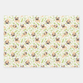 Mops Welpe Dog Wrapping Paper Set 3 Geschenkpapier Set (Vorderseite)