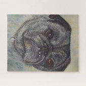 Mops-Welpe für ernsthaften Spaß Puzzle (Horizontal)