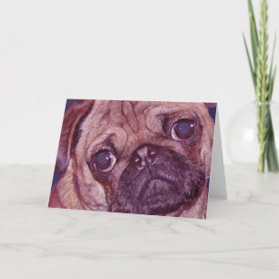 Mops Welpe-Gesichtskarte Feiertagskarte